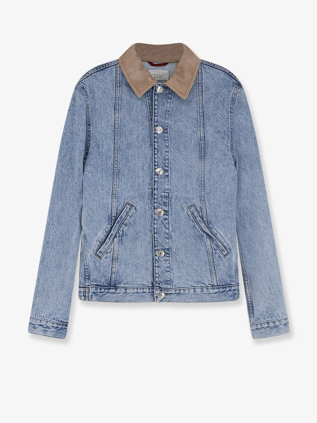 Brunello Cucinelli Denim Jacket with suede collar