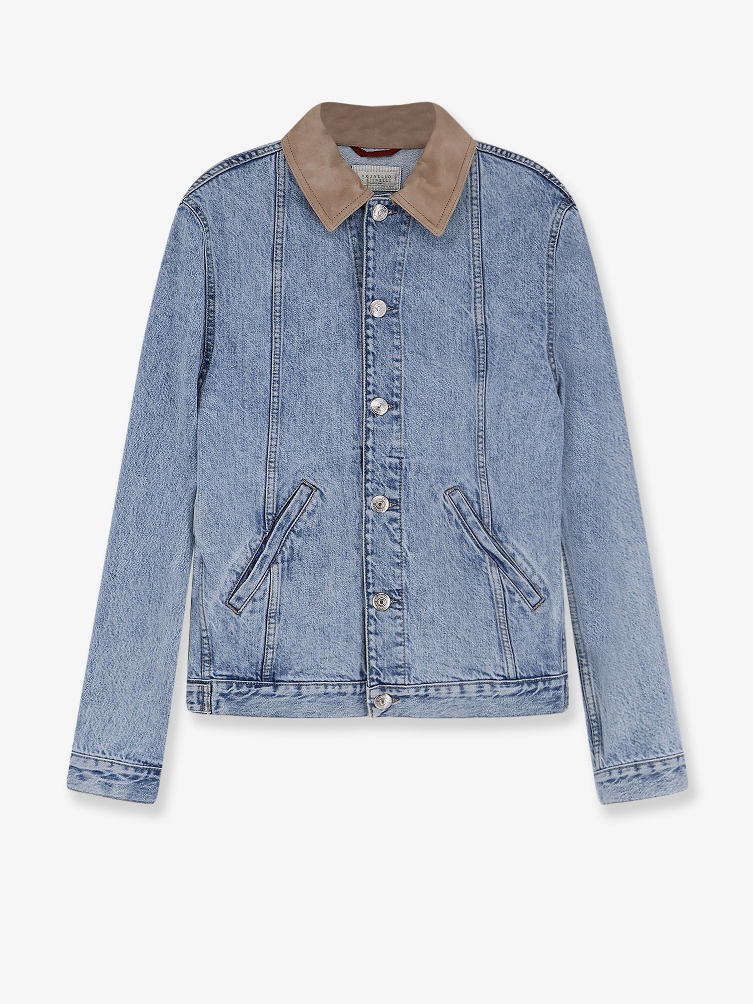 Brunello Cucinelli Denim Jacket with suede collar