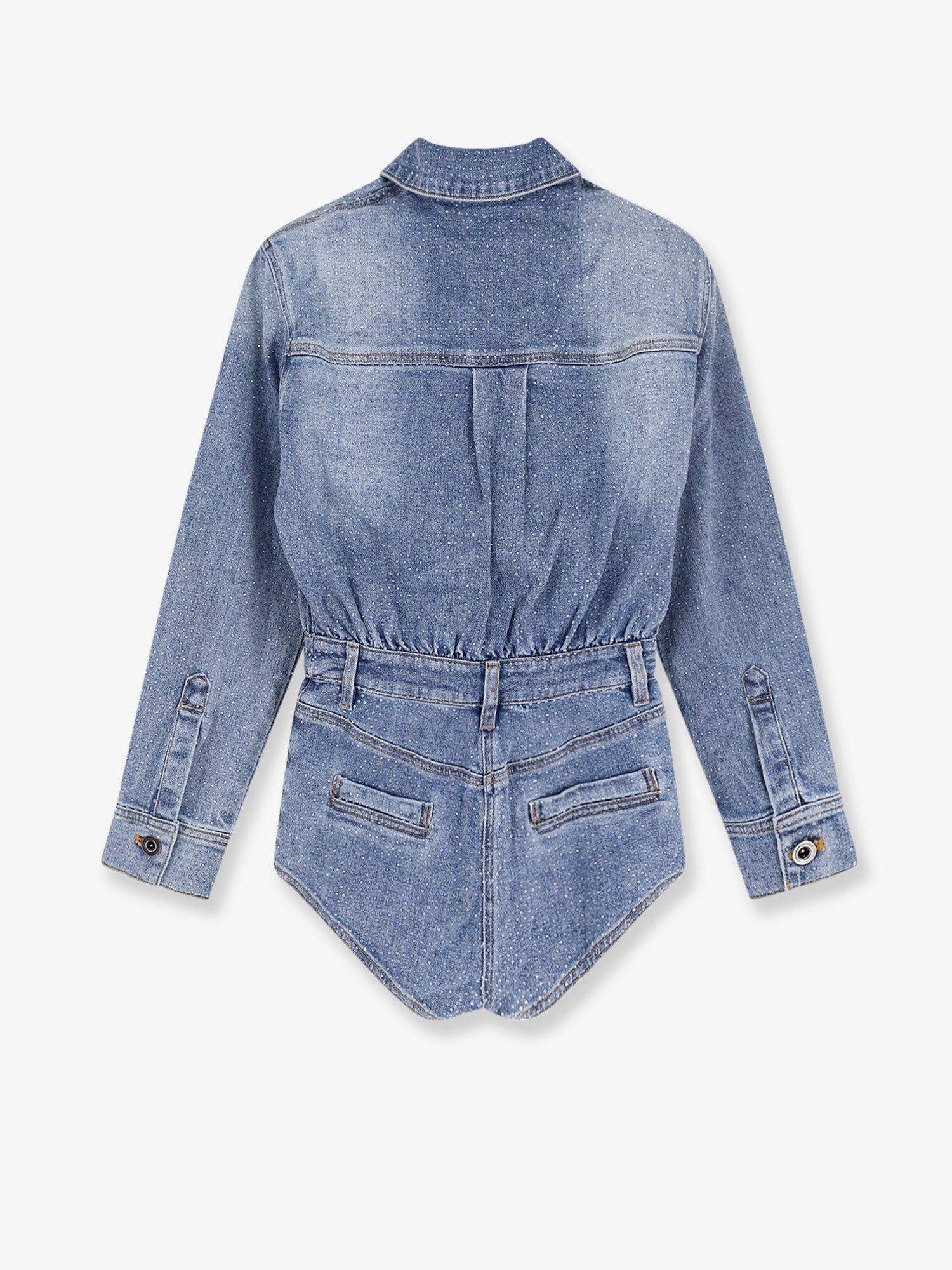 SELF PORTRAIT SELF PORTRAIT - Denim jumpsuit with rhinestones