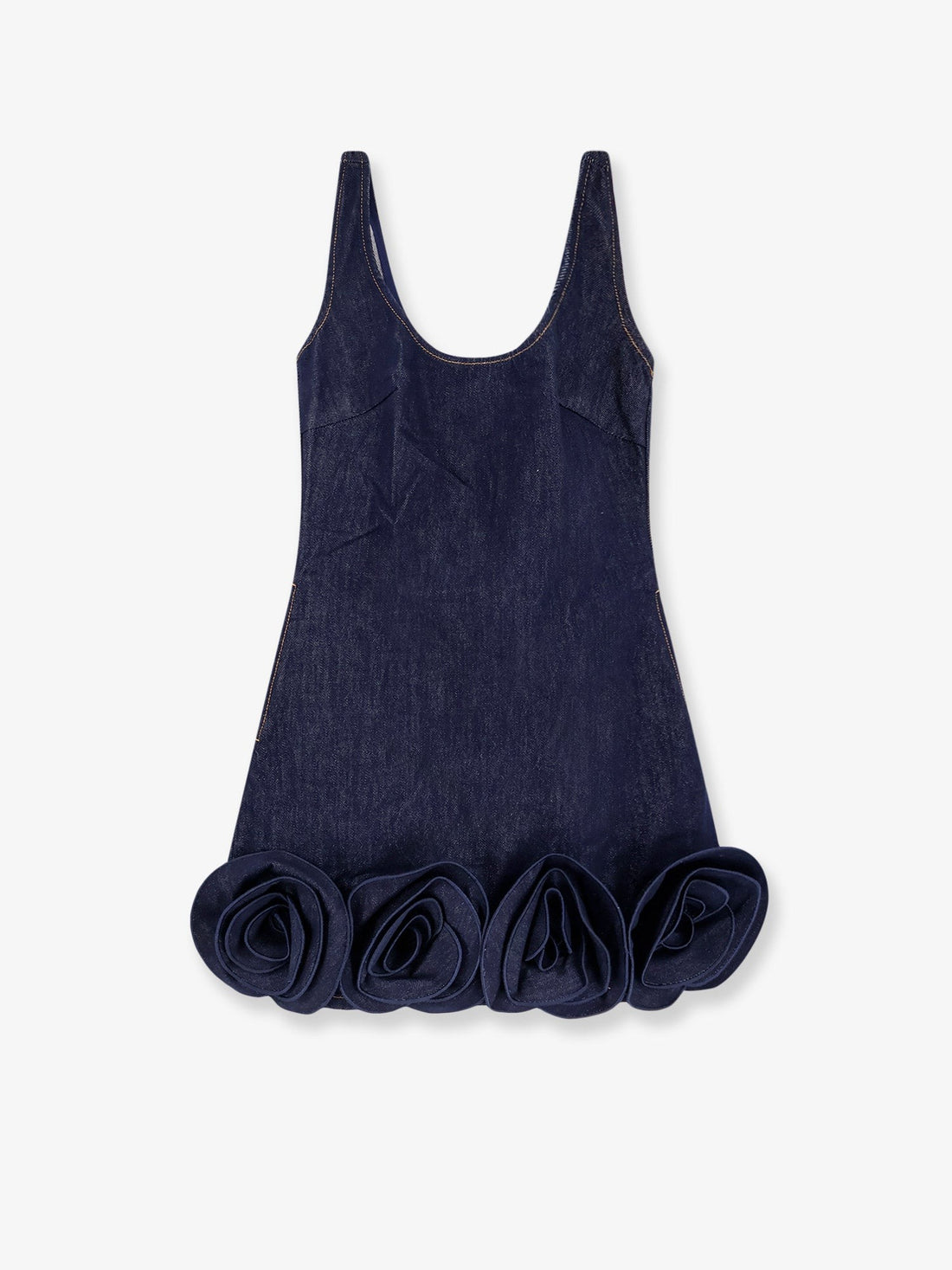 SELF PORTRAIT Denim mini dress with 3D flowers