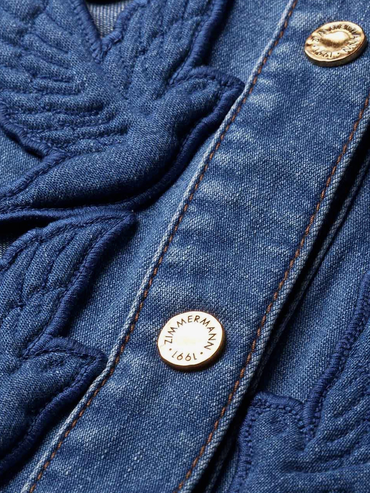ZIMMERMANN ZIMMERMANN - Denim shirt with cut-out embroidery