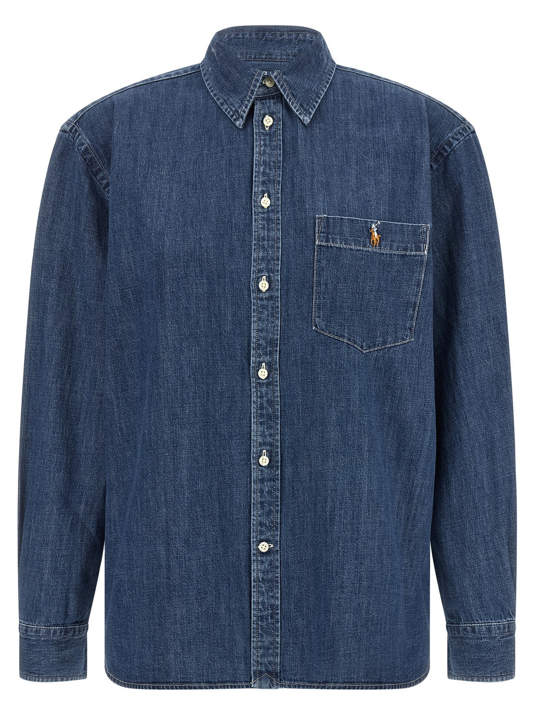 Polo Ralph Lauren - Denim shirt with logo embroidery Blue