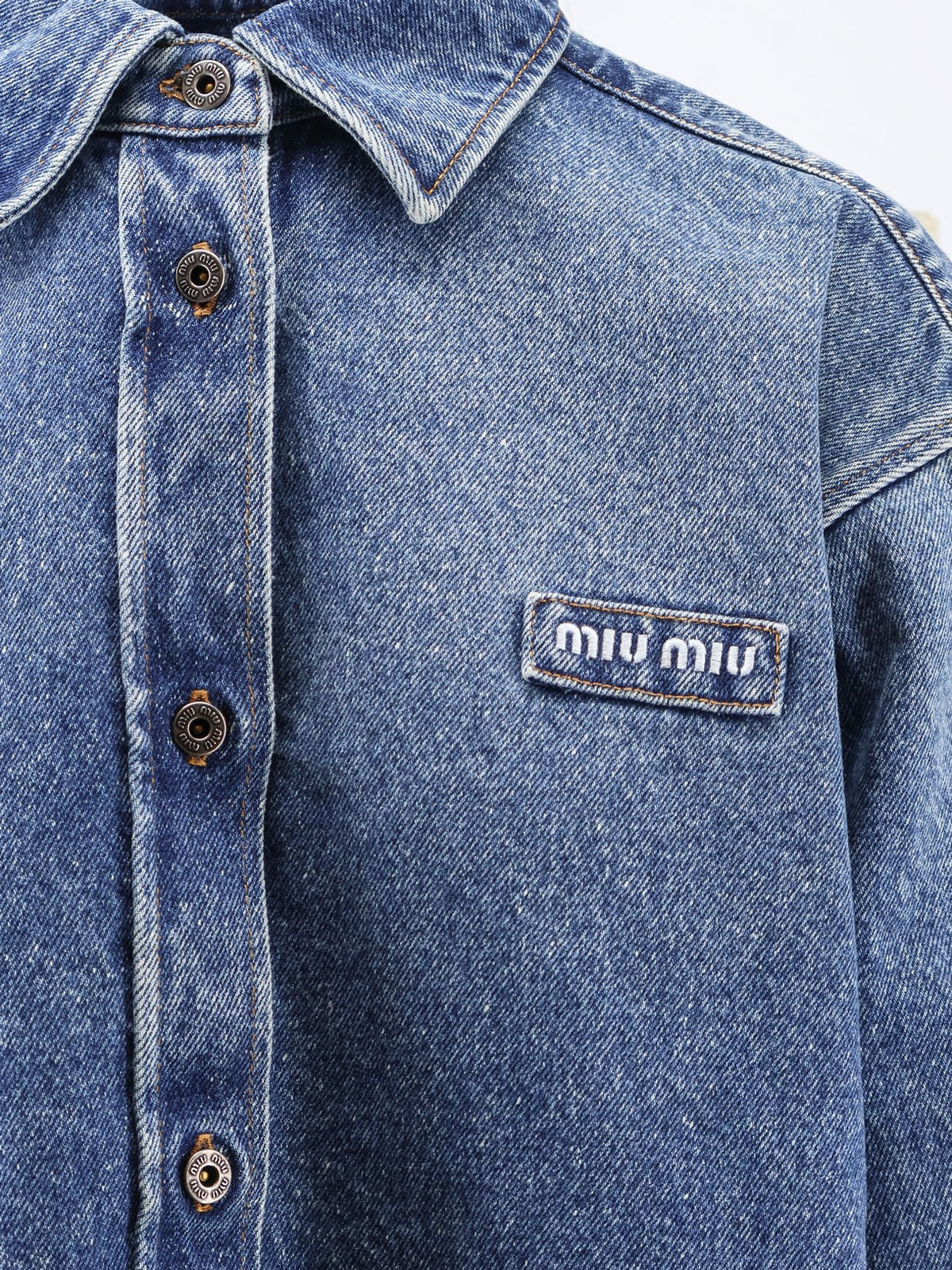 Miu Miu - Denim shirt with Logo Patch