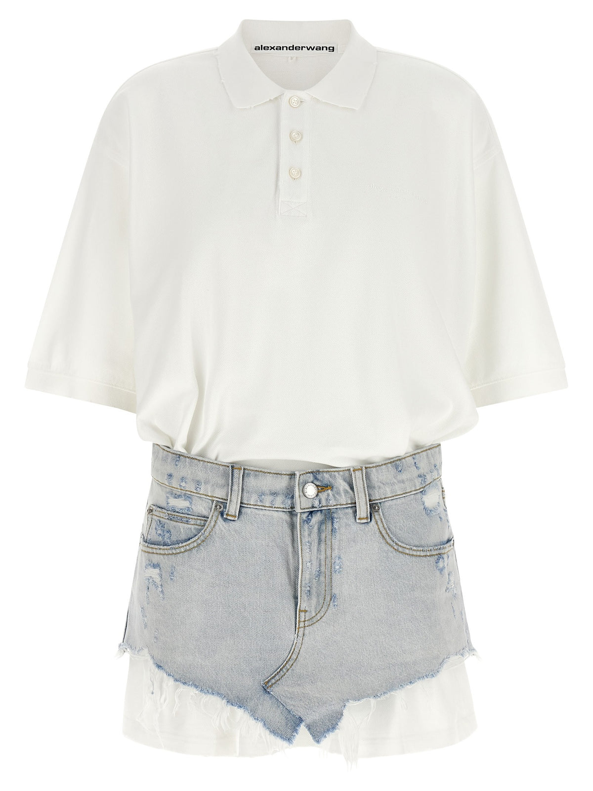 Alexander Wang - Denim skirt polo dress