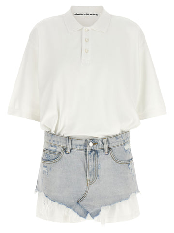 Alexander Wang - Denim skirt polo dress