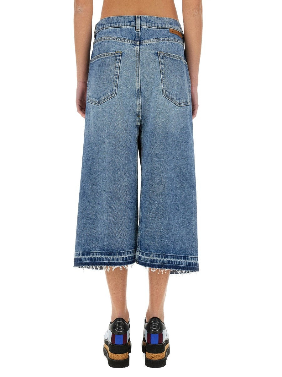 stella mccartney stella mccartney - DENIM SKIRT WITH CONTRASTING PANEL