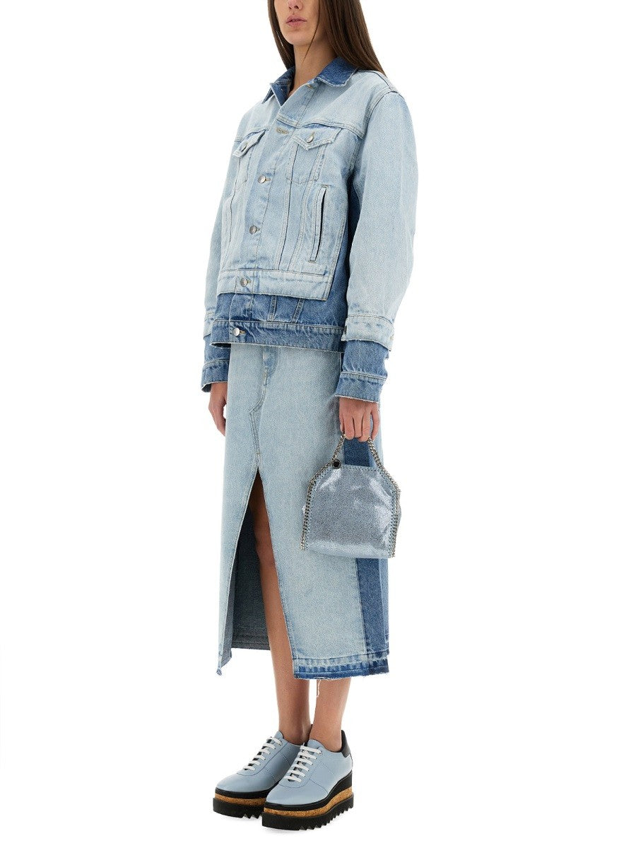 stella mccartney stella mccartney - DENIM SKIRT WITH CONTRASTING PANEL