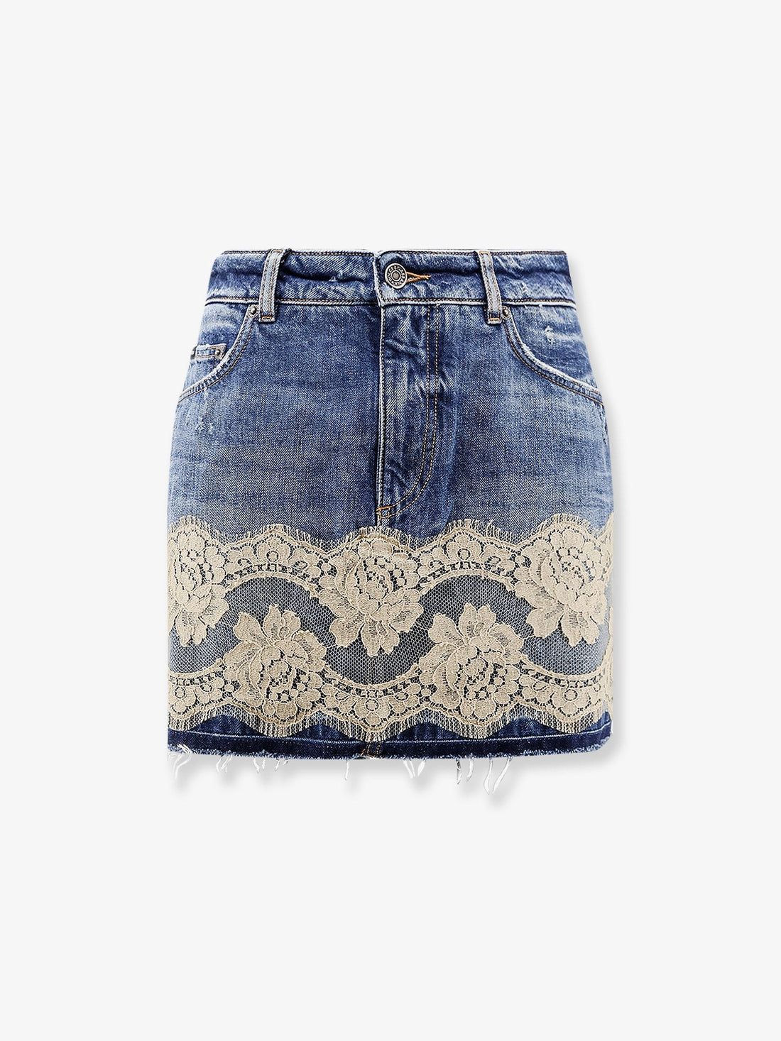 Dolce & Gabbana Denim skirt with lace