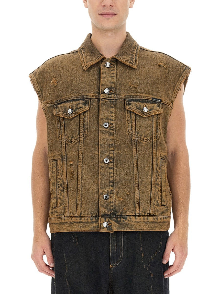 Dolce & Gabbana - DENIM VEST MULTICOLOUR 50