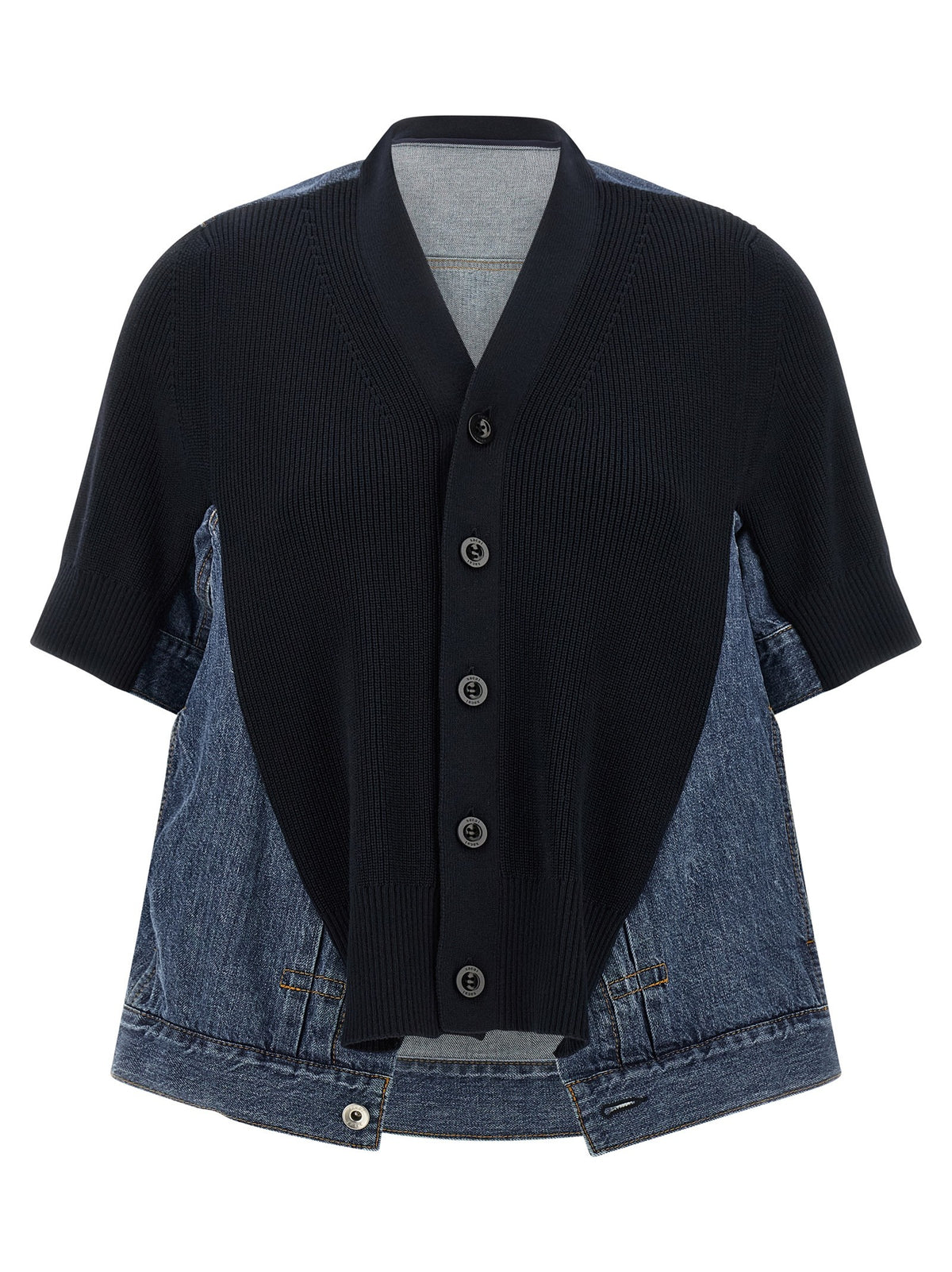 SACAI - 'Denim x Knit' cardigan