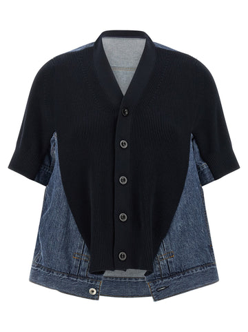 SACAI - 'Denim x Knit' cardigan