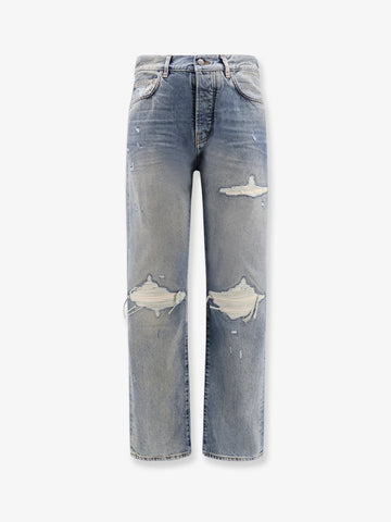 Destroyed effect jeans