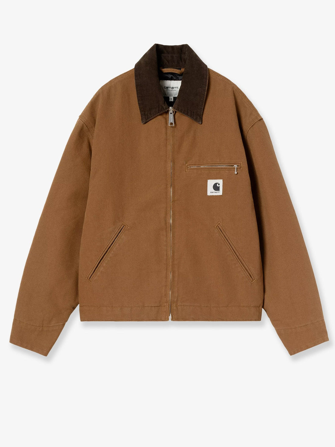 Carhartt WIP - Detroit canvas jacket with front logo patch Brown