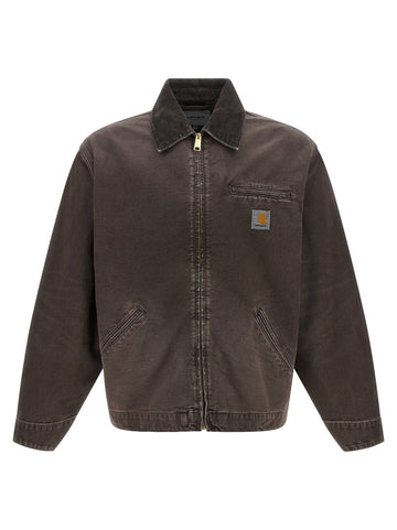 Carhartt WIP Detroit Jacket in Brown  Dearborn duck canvas – front view