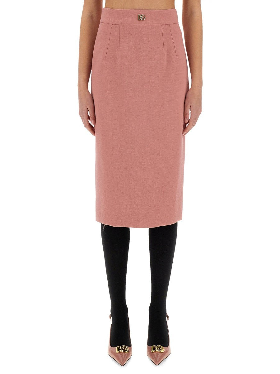 DG LOGO LONGUETTE PENCIL SKIRT