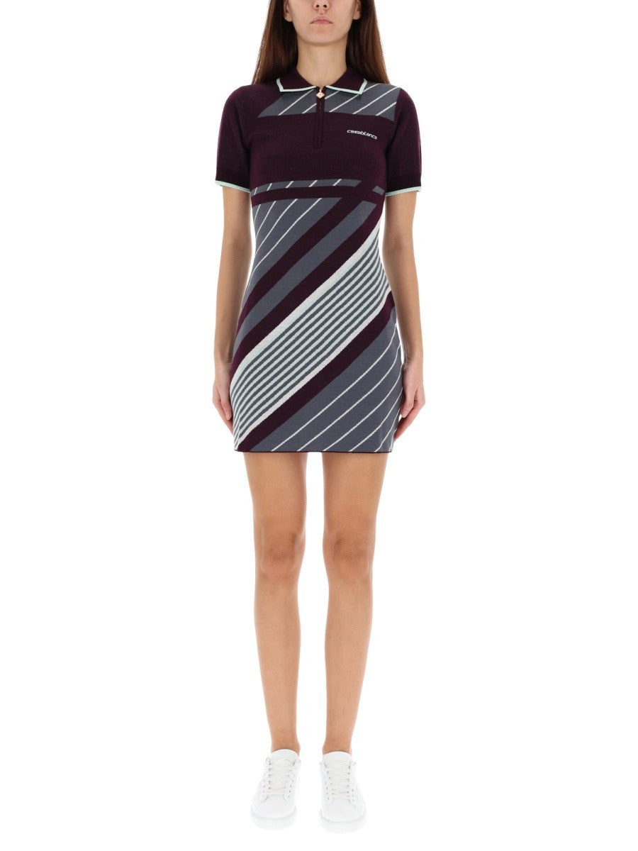 "DIAGONAL" TENNIS POLO DRESS