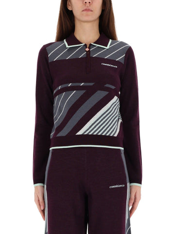 CASABLANCA "DIAGONAL" TENNIS POLO SHIRT