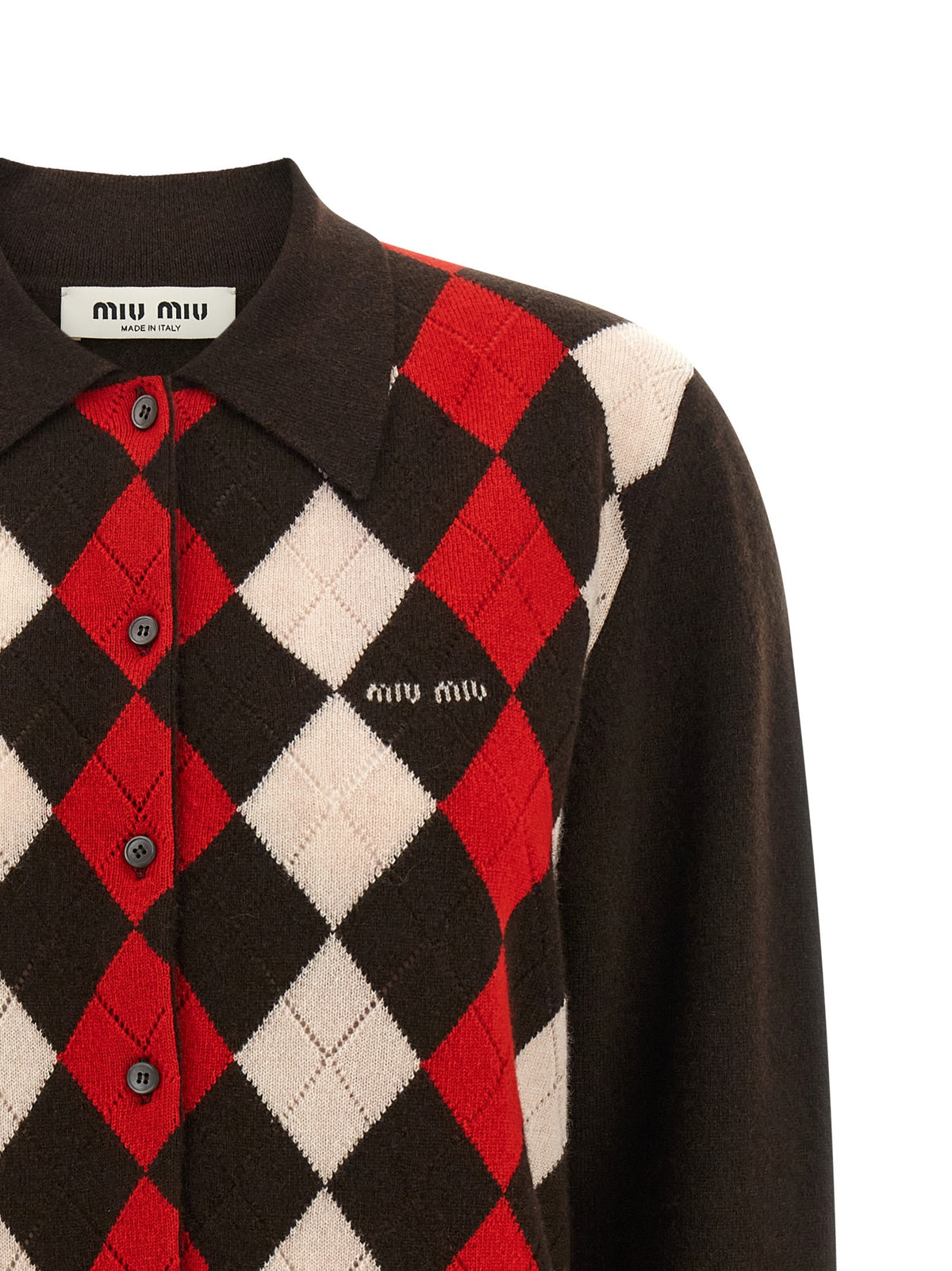 Miu Miu - Diamond-shaped collar cardigan