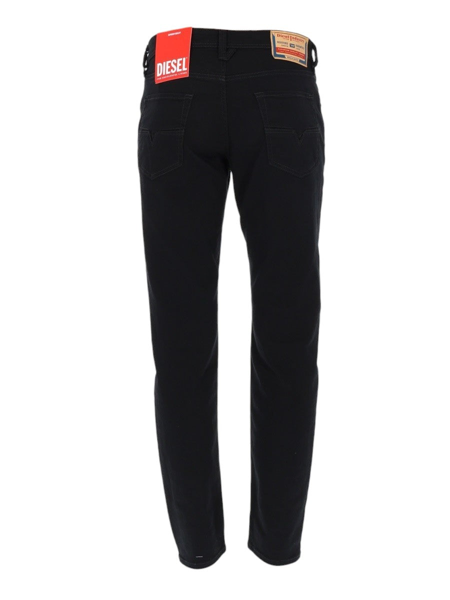 Back view of Diesel 1986 Larkee-Beex jeans in black featuring rear pockets, branded waist label and straight-leg fit.