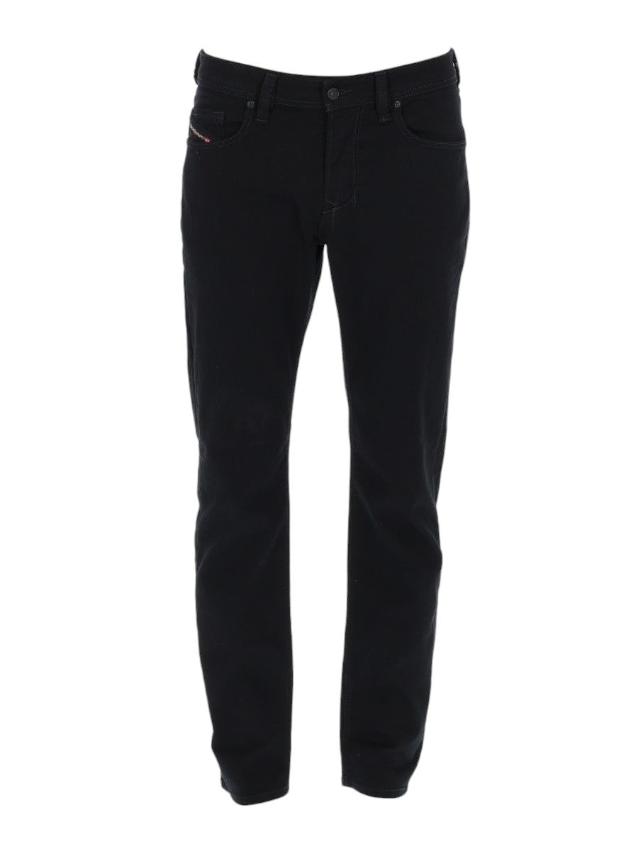 Diesel 1986 Larkee-Beex jeans in black featuring a classic five-pocket design, button closure and straight-leg silhouette.