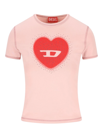 Diesel Diesel - T-SHIRT CON STAMPA A CUORE E BORCHIE