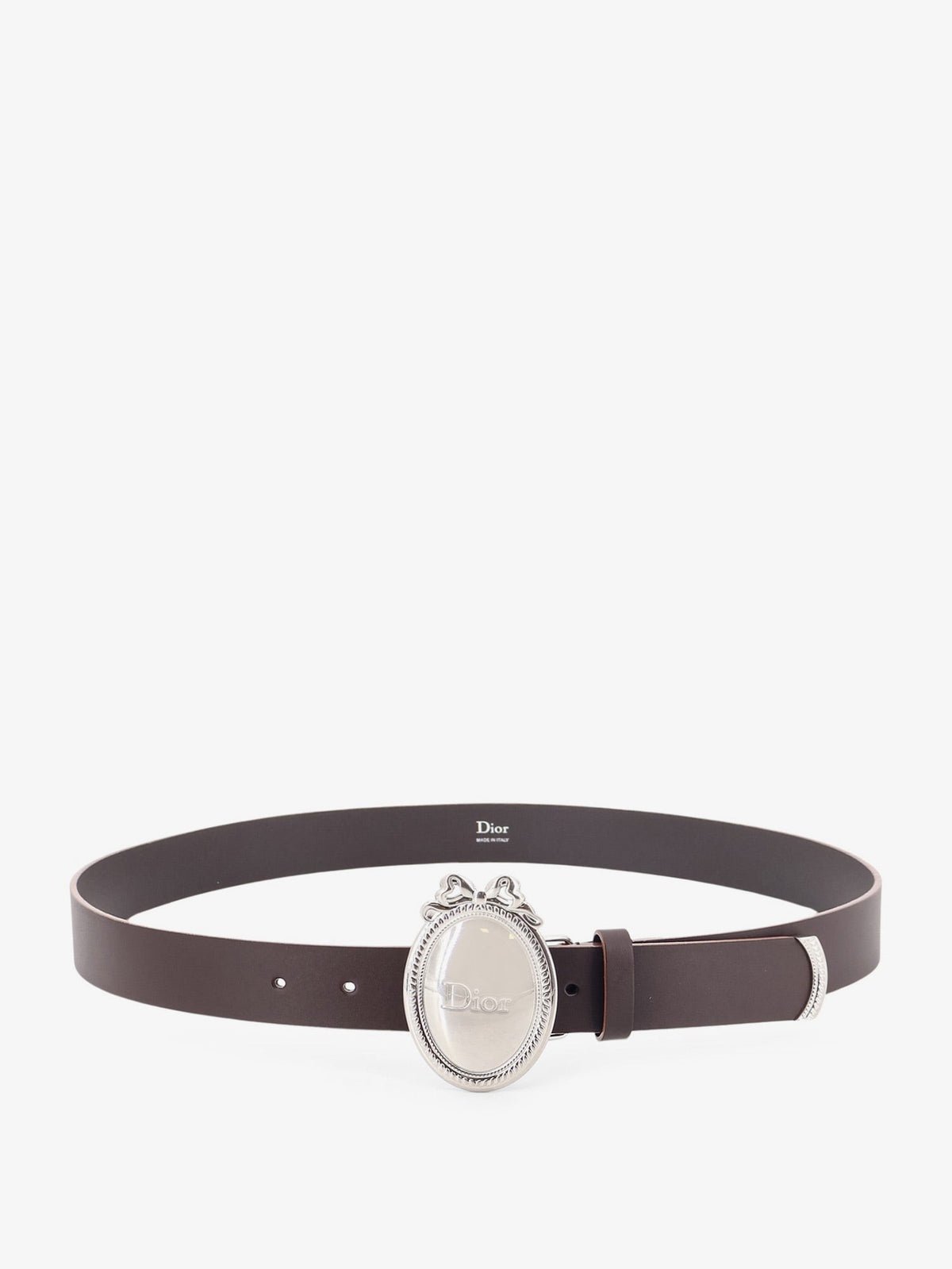 Dior - Dior Médaillon leather belt Darkbrown