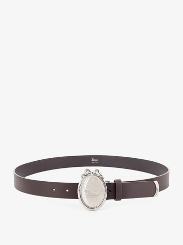 Dior - Dior Médaillon leather belt Darkbrown