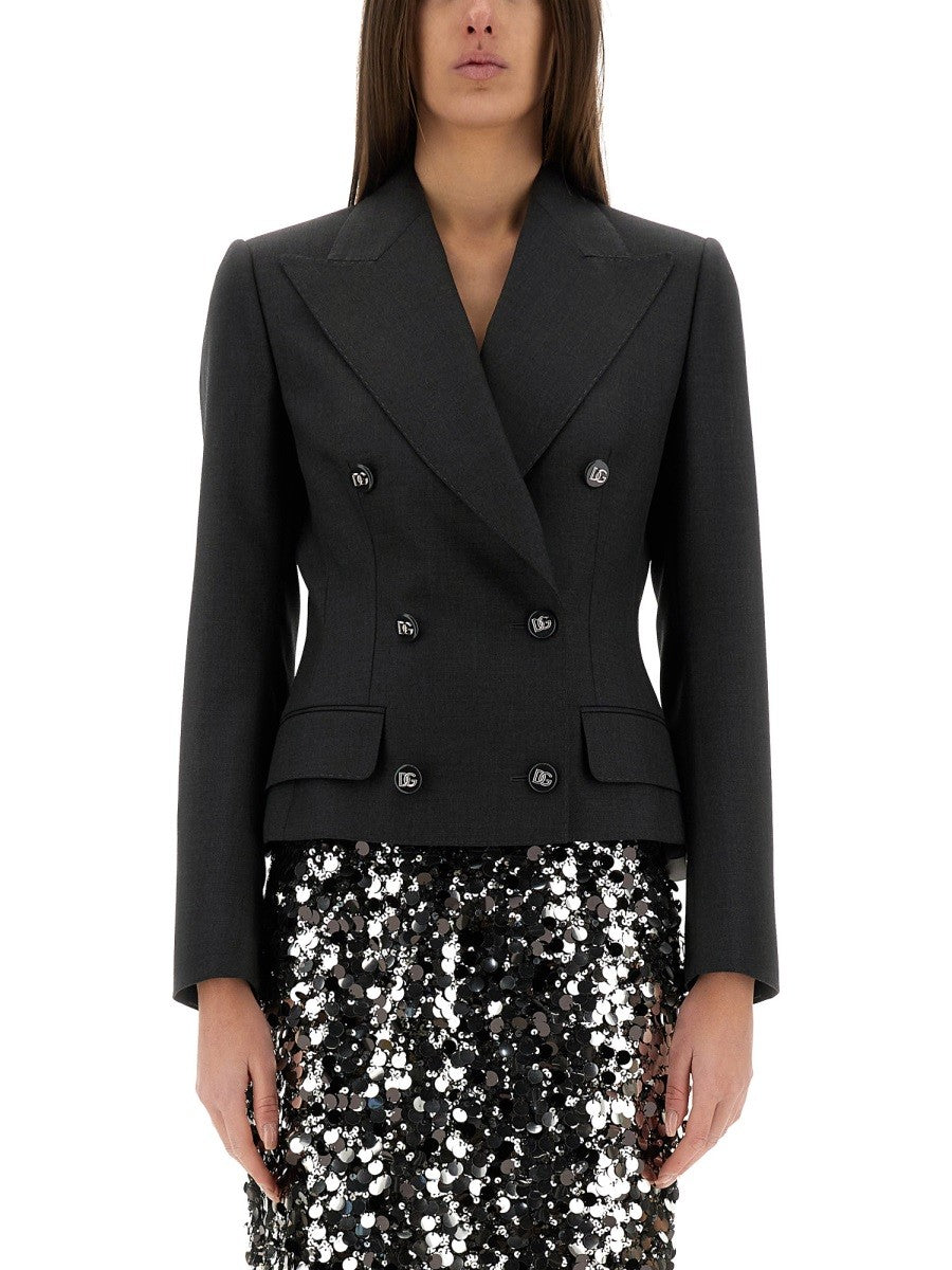 Dolce & Gabbana - DOLCE DOUBLE-BREASTED JACKET WITH DG LOGO BUTTONS dolce-double-breasted-jacket-with-dg-logo-buttons_bb344975-0879-43f0-8632-61dd08e36650