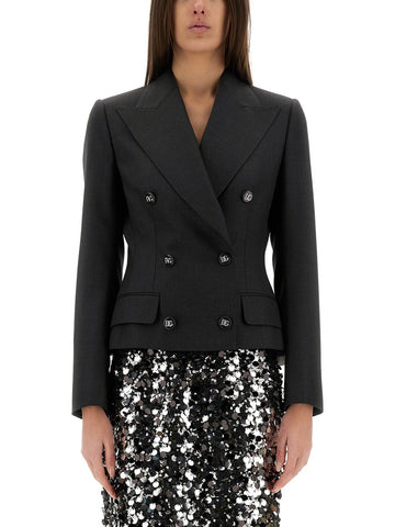 Dolce & Gabbana - DOLCE DOUBLE-BREASTED JACKET WITH DG LOGO BUTTONS dolce-double-breasted-jacket-with-dg-logo-buttons_bb344975-0879-43f0-8632-61dd08e36650
