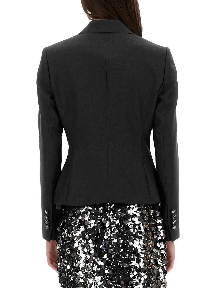 DOLCE DOUBLE-BREASTED JACKET WITH DG LOGO BUTTONS