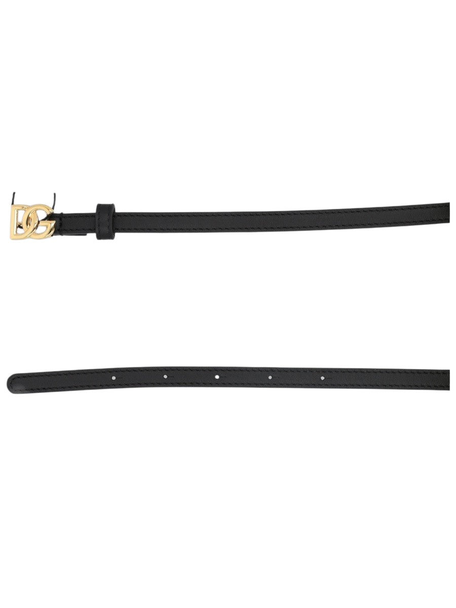 Dolce & Gabbana - DG Logo Leather Belt - Black dolce-gabbana-dg-logo-leather-belt-black-detail-jpg