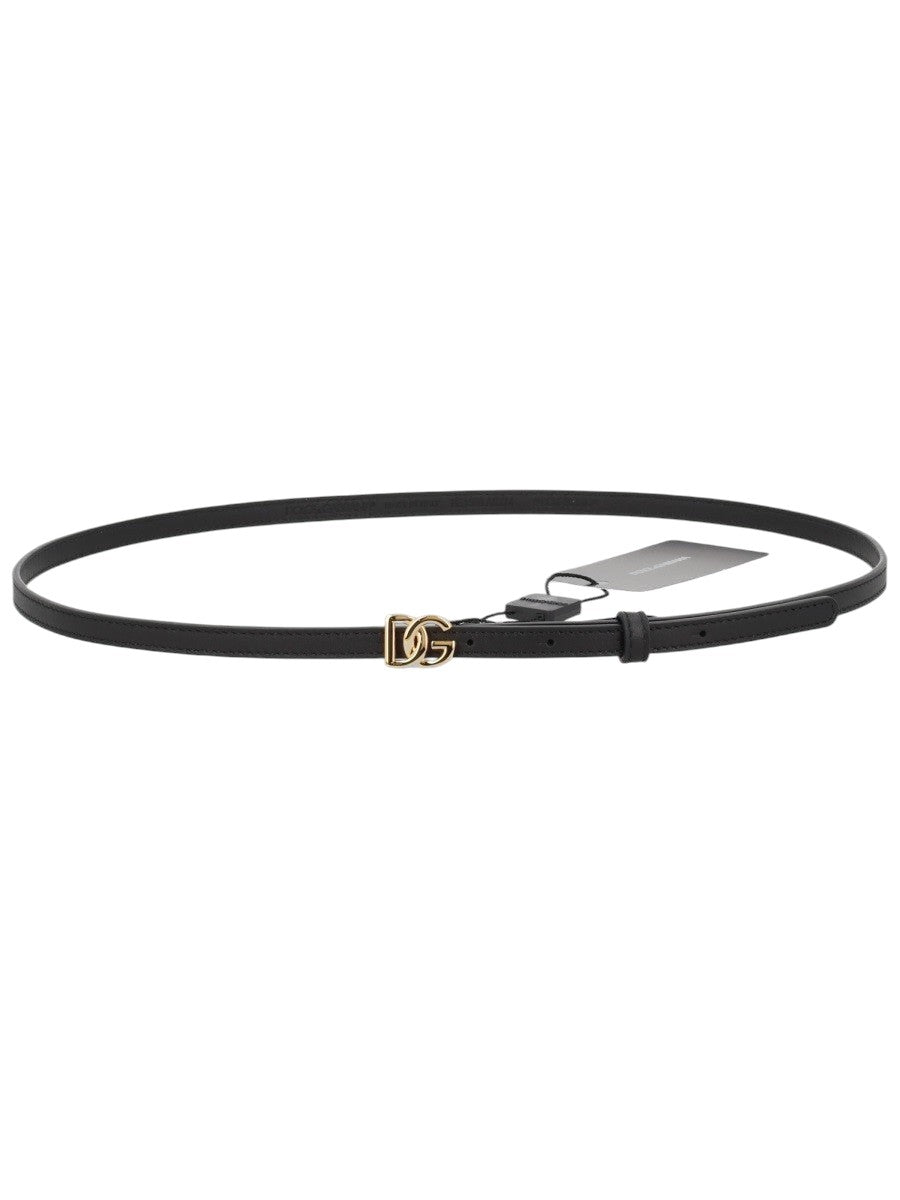 Dolce & Gabbana - DG Logo Leather Belt - Black dolce-gabbana-dg-logo-leather-belt-black-full-view-jpg