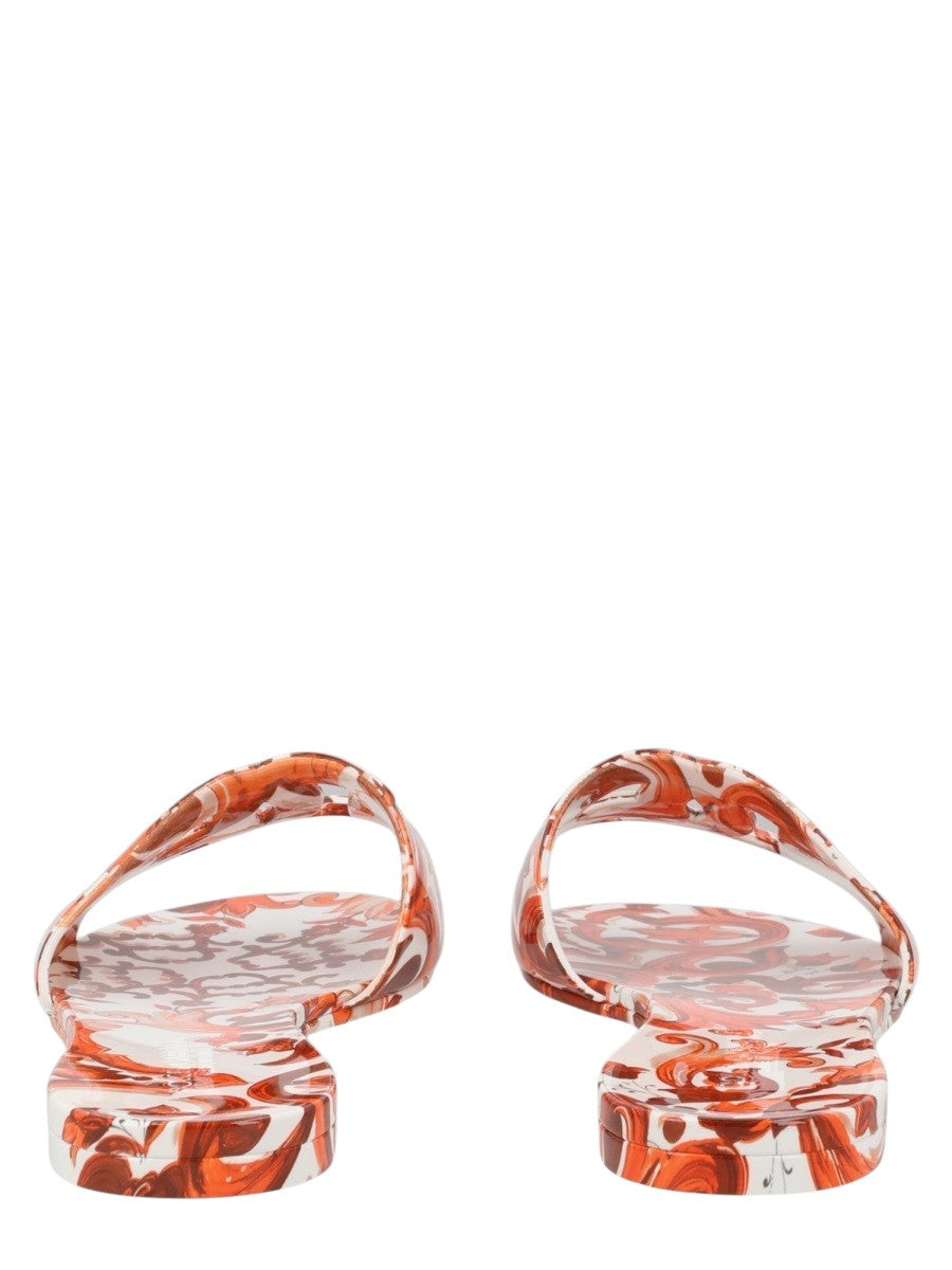 Dolce & Gabbana - Maiolica Rubber Beach Slides - White And Orange dolce-gabbana-maiolica-rubber-beach-slides-white-orange-side-jpg