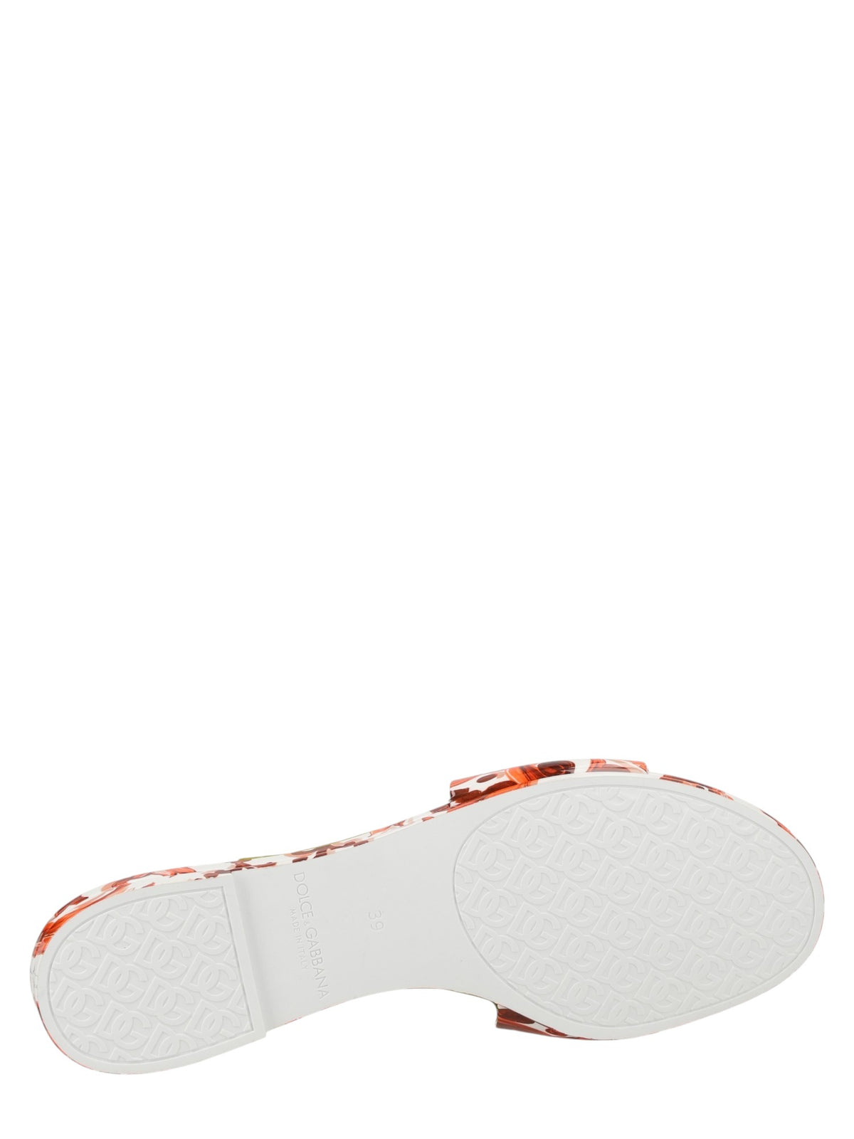 Dolce & Gabbana - Maiolica Rubber Beach Slides - White And Orange dolce-gabbana-maiolica-rubber-beach-slides-white-orange-outsole-jpg