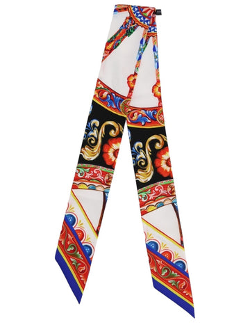 Dolce & Gabbana - Silk Twill Bandeau 6 x 100 cm - Multicolour dolce-gabbana-silk-twill-bandeau-6x100-multicolour-back-jpg