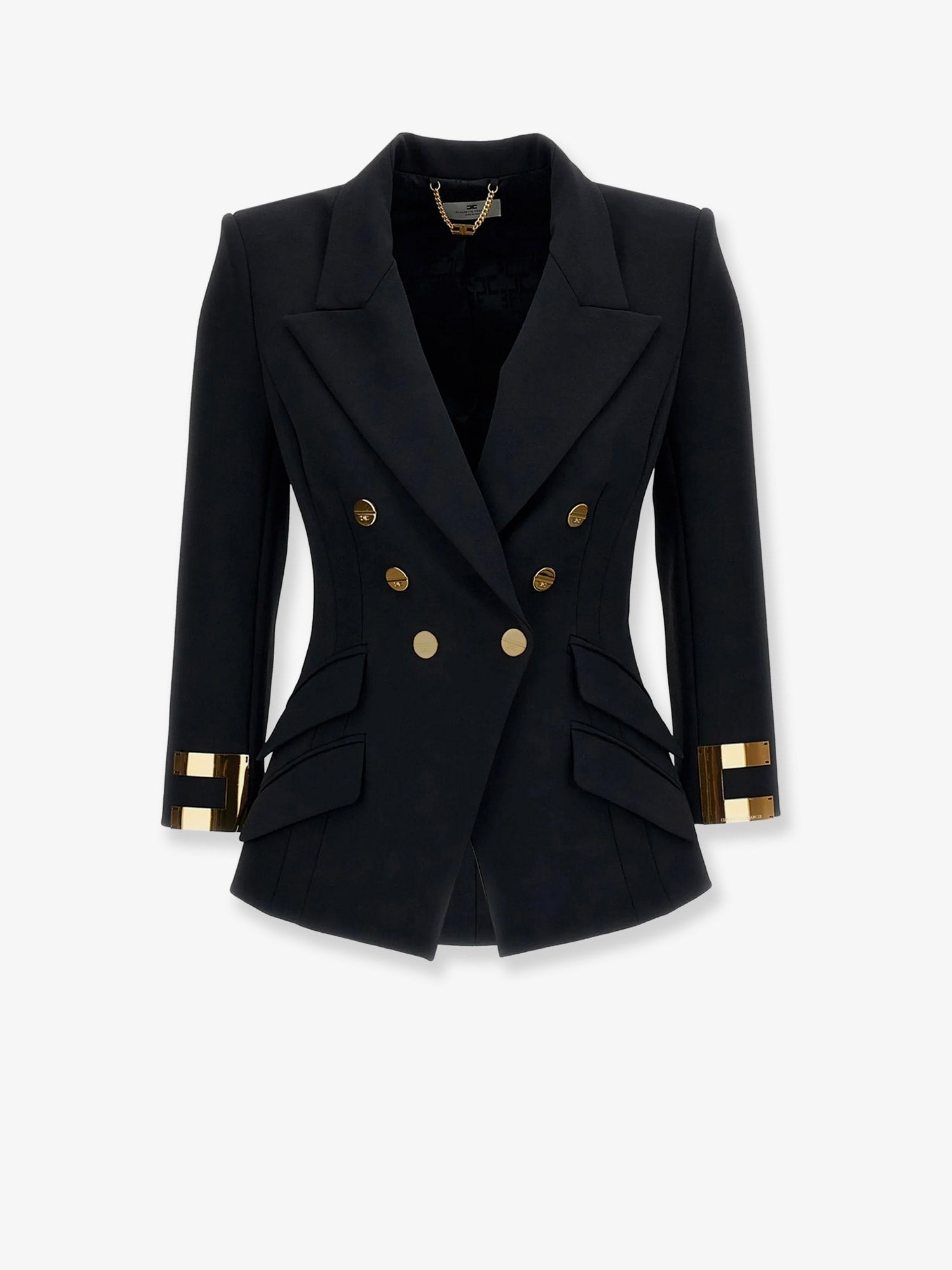 Elisabetta Franchi - Double-breasted blazer with Monogram gold metal details