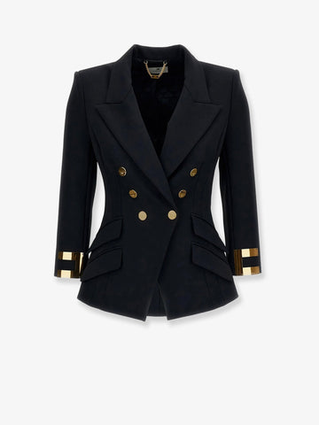 Elisabetta Franchi - Double-breasted blazer with Monogram gold metal details
