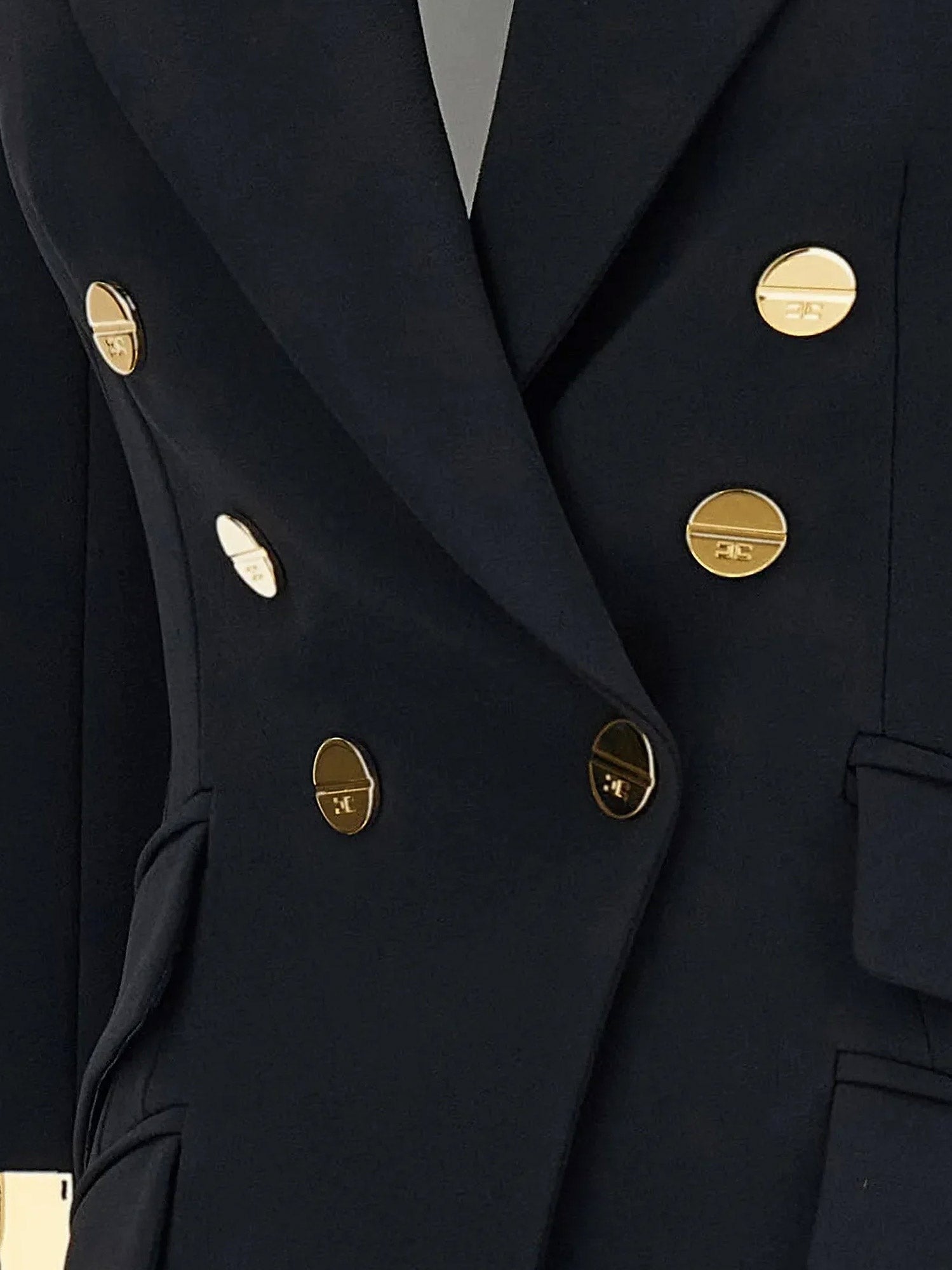 Elisabetta Franchi - Double-breasted blazer with Monogram gold metal details