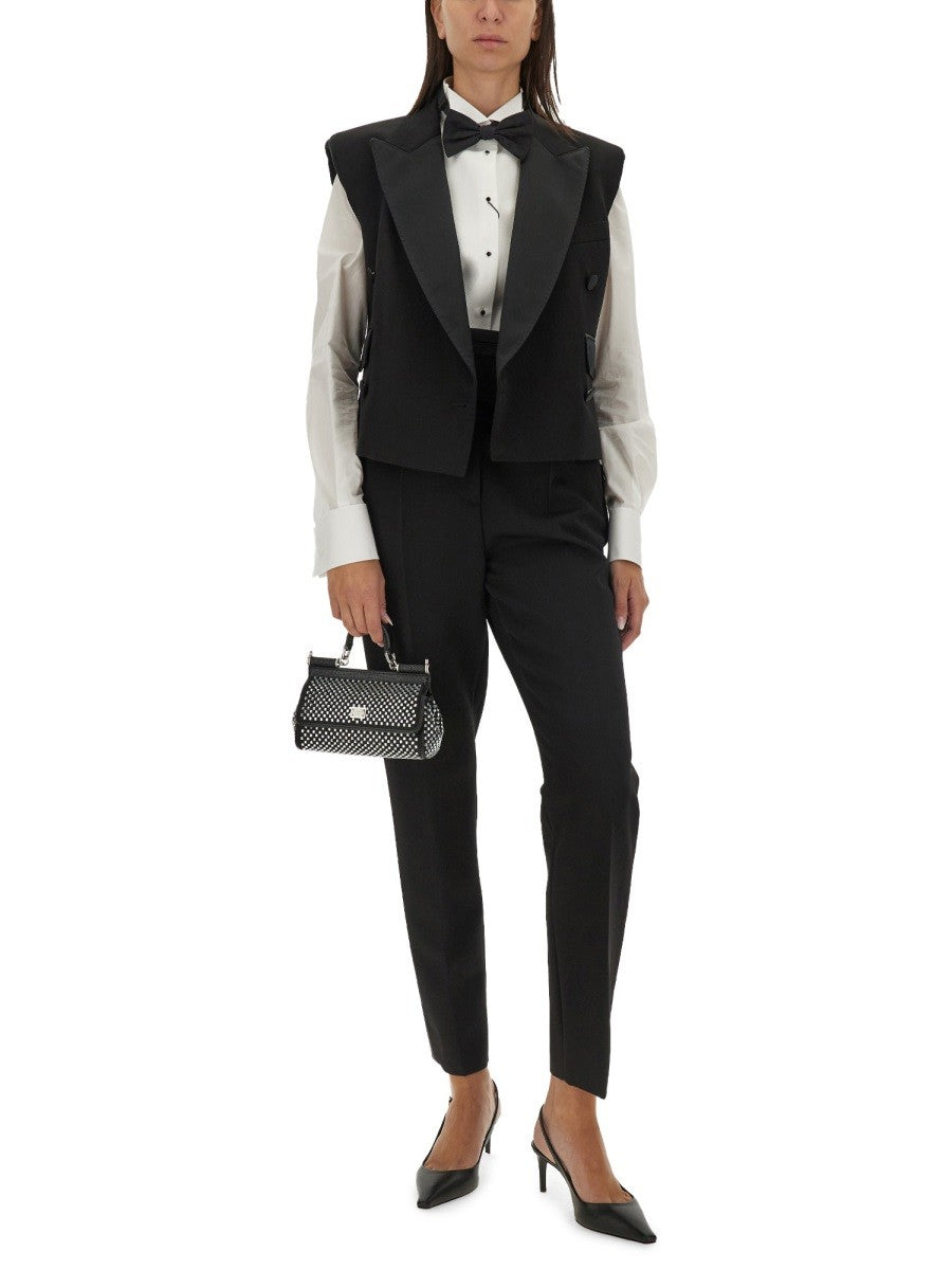 DOUBLE-BREASTED SLEEVELESS JACKET