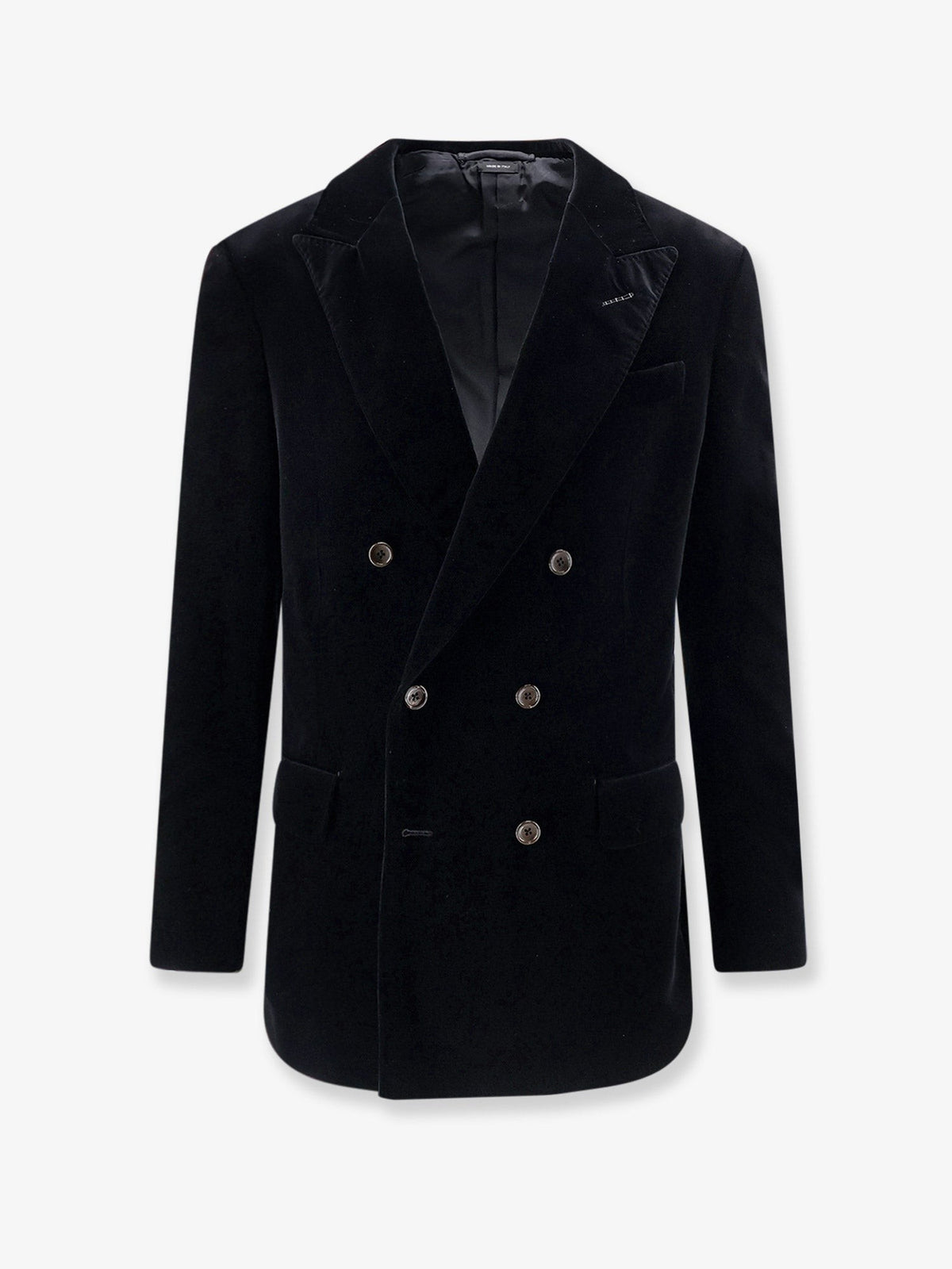 TOM FORD - Double-breasted velvet blazer Black 48