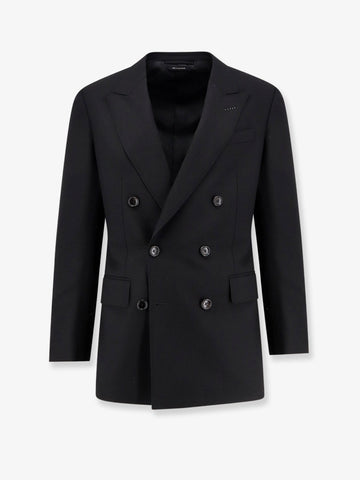 Double-breasted wool blazer