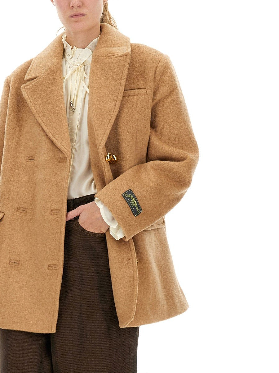 GANNI GANNI - DOUBLE-BREASTED WOOL BLAZER