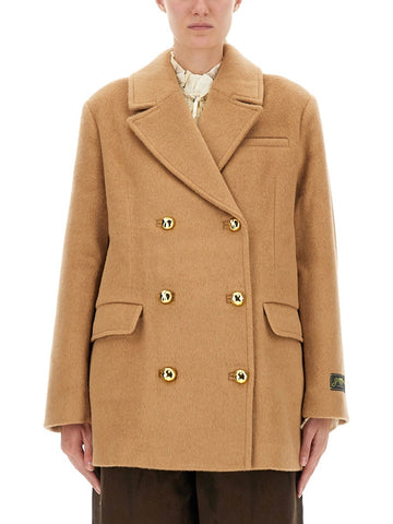 GANNI GANNI - DOUBLE-BREASTED WOOL BLAZER