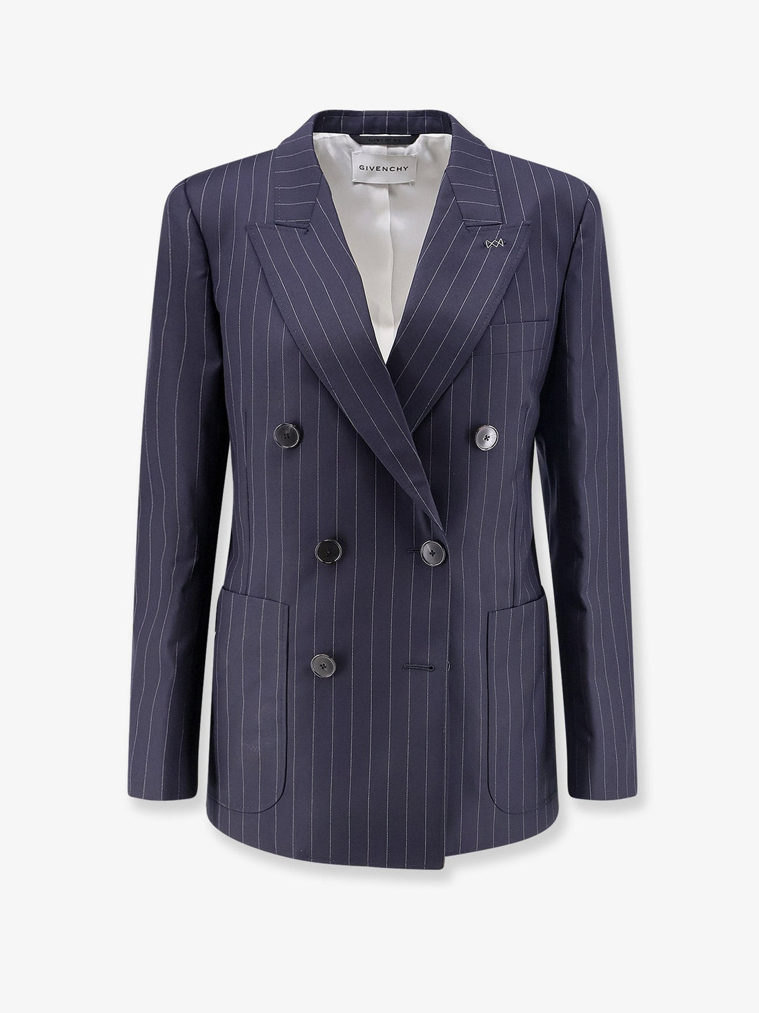 Givenchy - Double-breasted wool blazer Dark navy