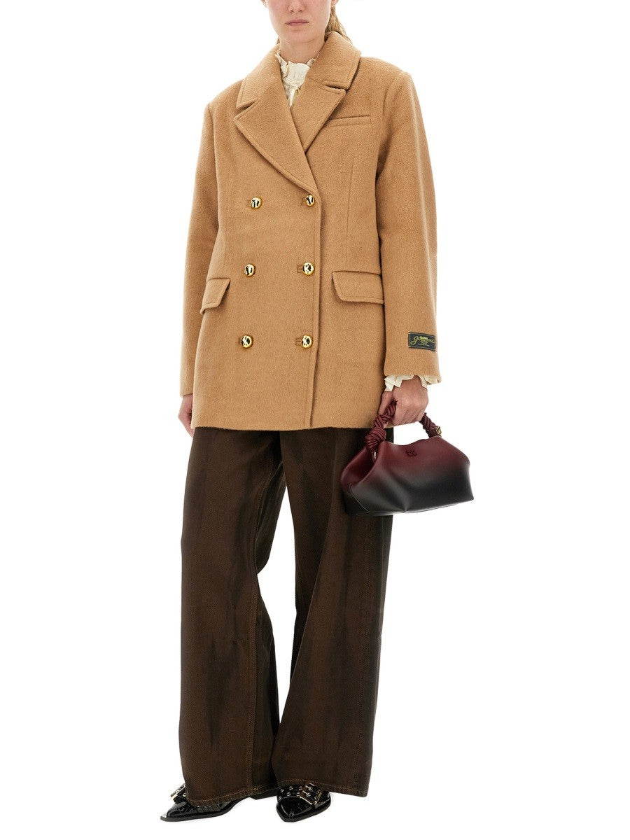 GANNI GANNI - DOUBLE-BREASTED WOOL BLAZER