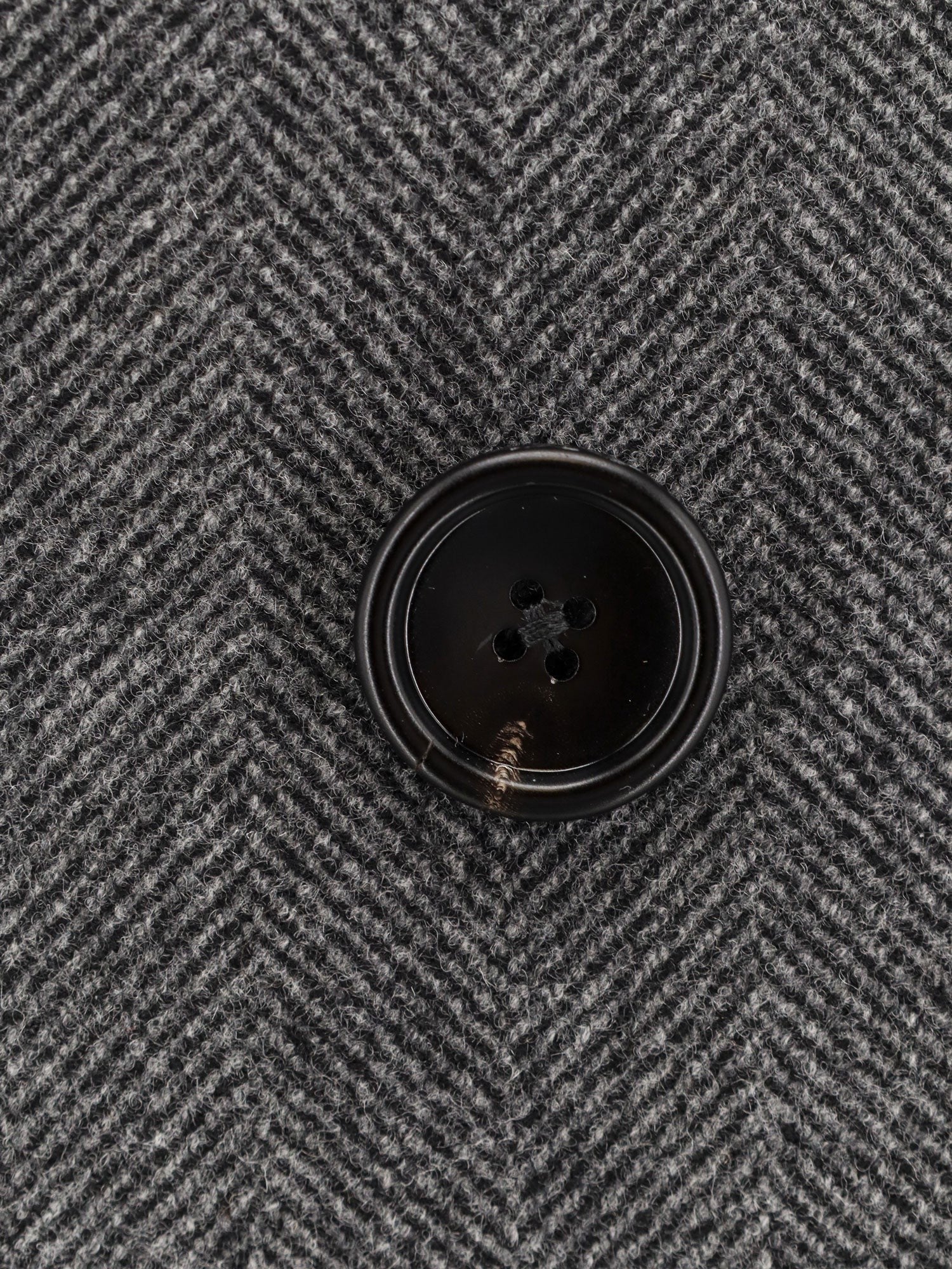 Double-breasted wool coat with herringbone motif