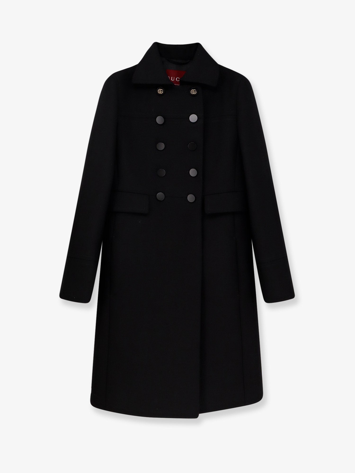 Double-breasted wool coat