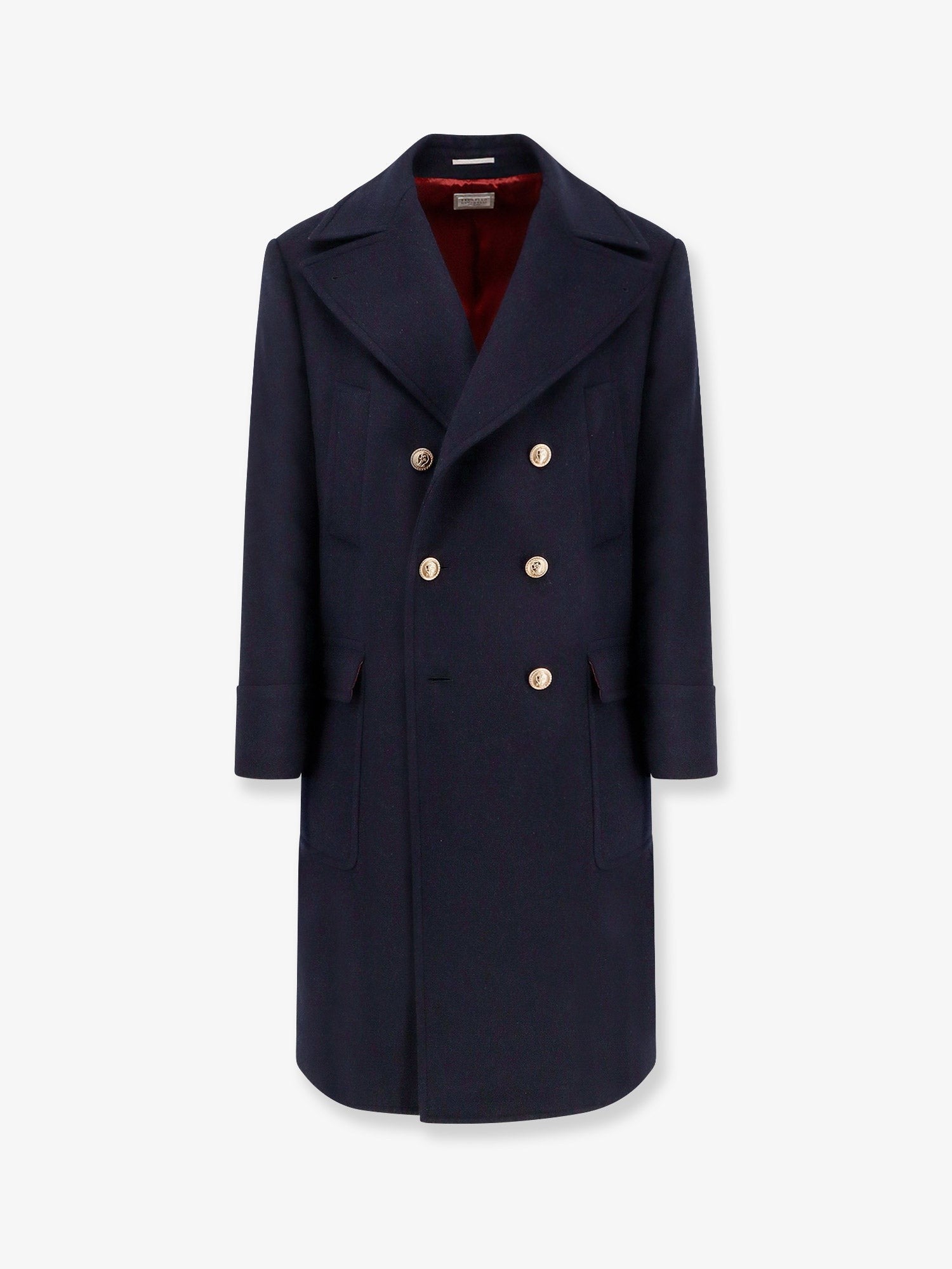 Double-breasted wool coat