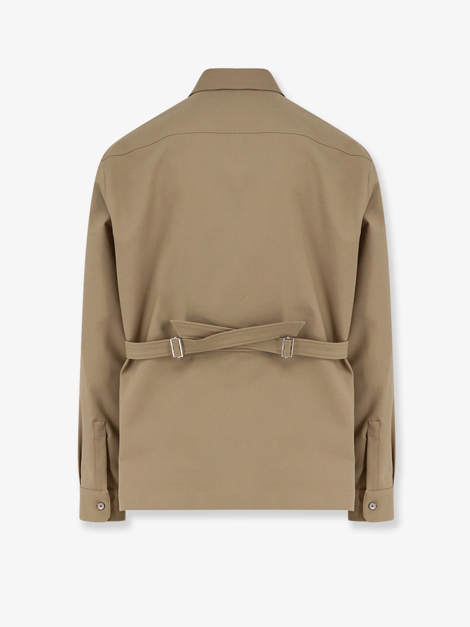 Double-faced cotton blend satin Saharan shirt