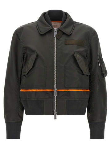 SACAI - Cropped nylon jacket double-layer-blouson_1c9612b5-5536-43df-9c5f-7d4f1172cc05